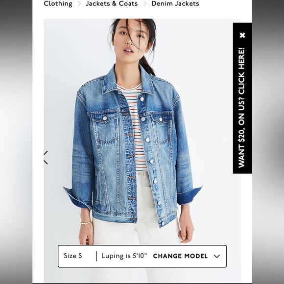 oversized madewell jean jacket - Picture 1 of 5
